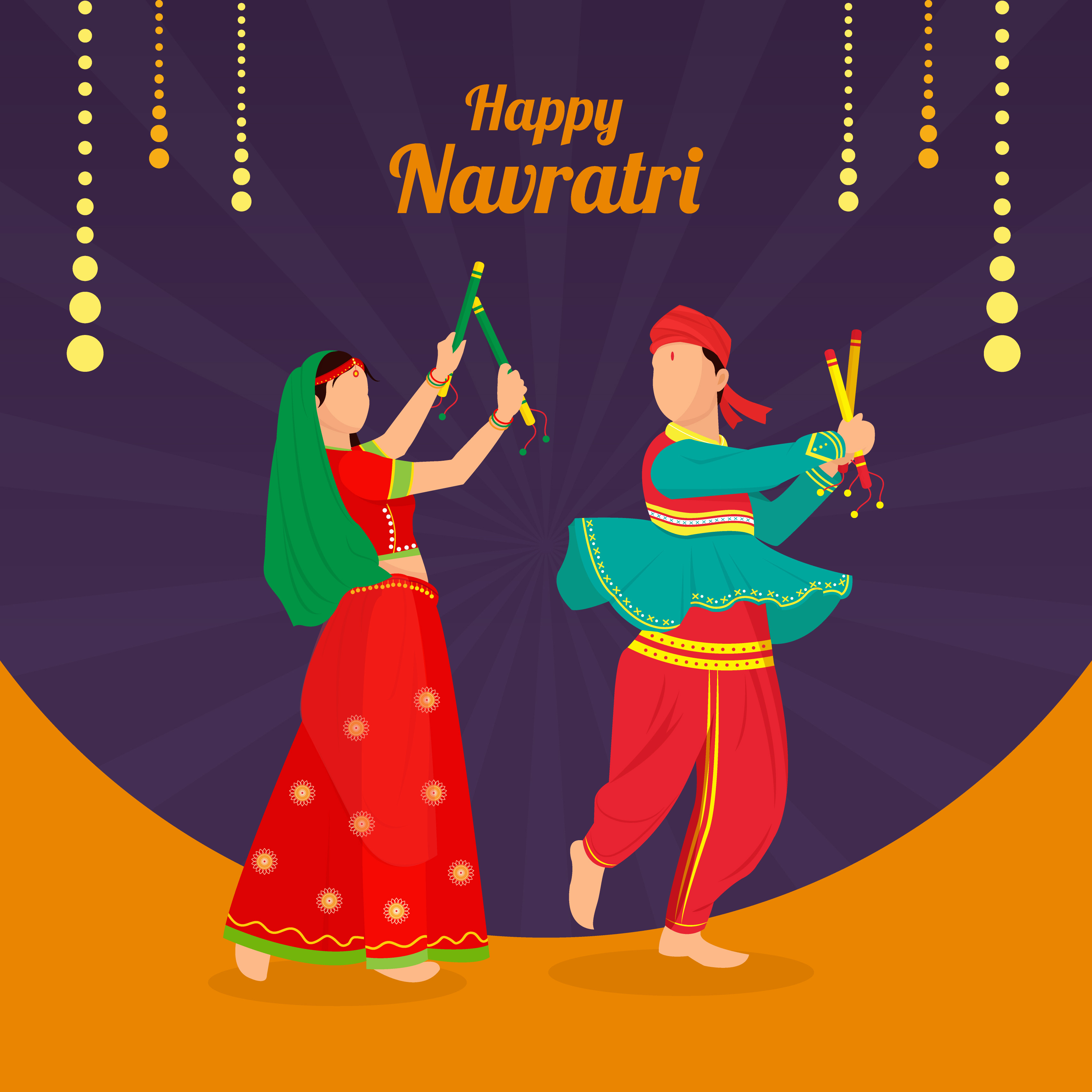 Happy Navratri poster template