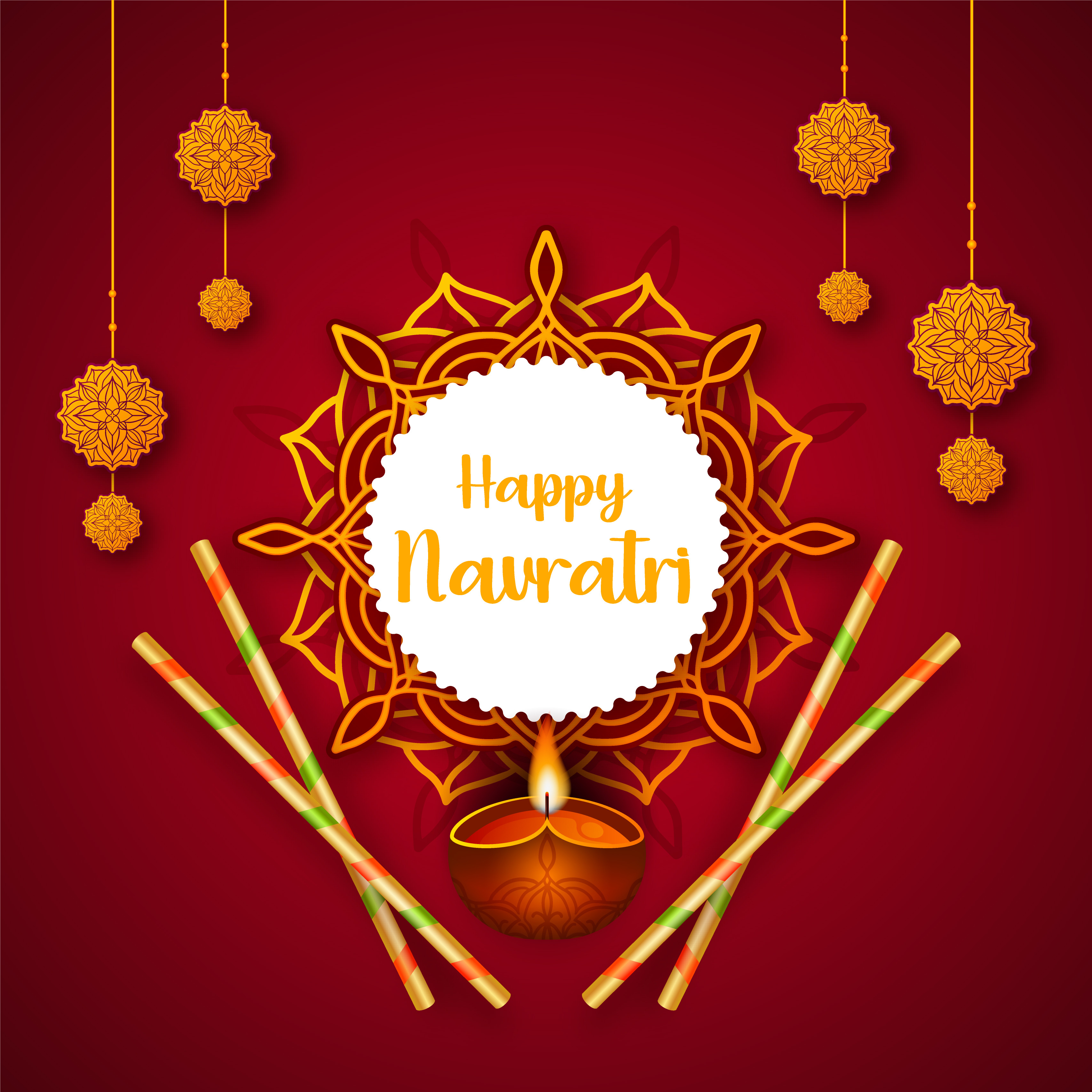 Happy Navratri poster template